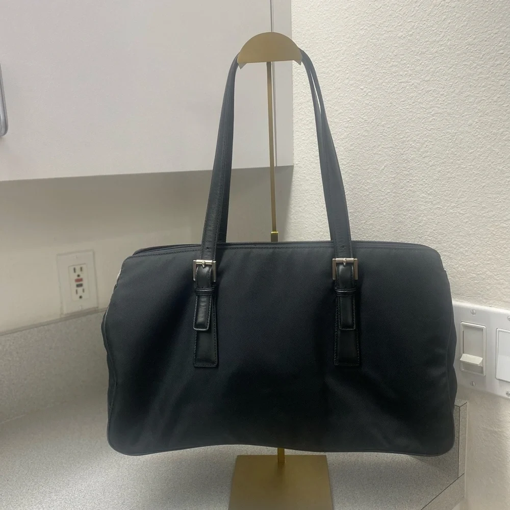 Coach Vintage Mercer Twill and Leather Black Satchel EUC